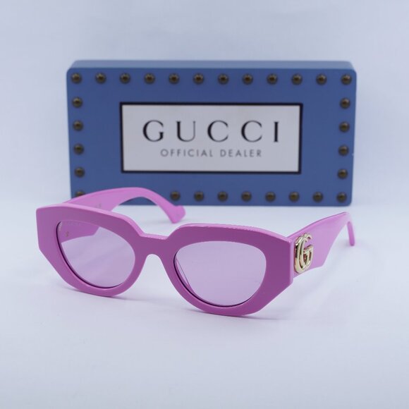 Gucci GG1421S 004 Geometric Sunglasses – Pink - Picture 1 of 12